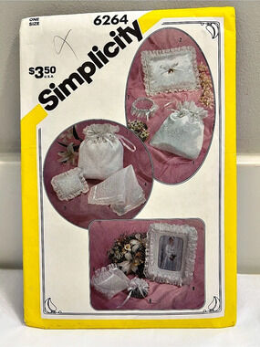 Simplicity 6264 Sewing Pattern Bridal Accessories Pink & White